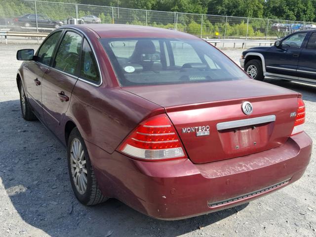 1MEHM43185G622622 - 2005 MERCURY MONTEGO PR 勃艮第红 照片 3