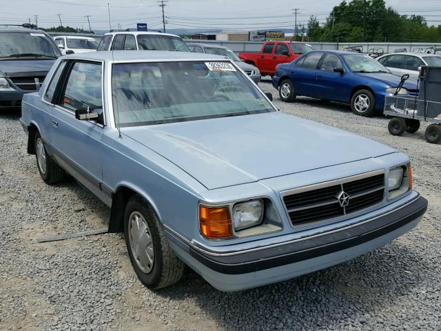 3B3BD41K5JT830970 - 1988 DODGE ARIES LE BLUE photo 1