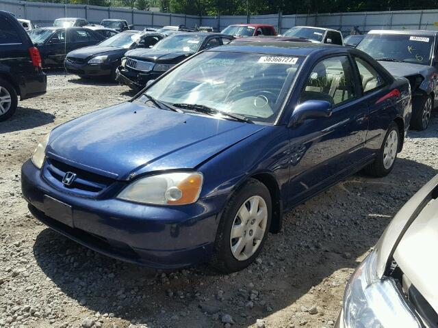 1HGEM21991L032837 - 2001 HONDA CIVIC SI BLUE photo 2