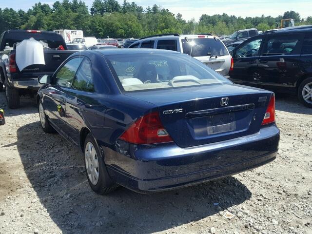 1HGEM21991L032837 - 2001 HONDA CIVIC SI BLUE photo 3