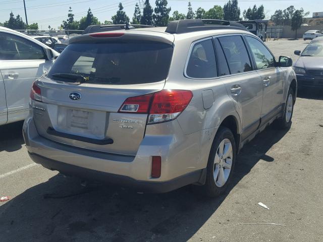 4S4BRDKC2E2228912 - 2014 SUBARU OUTBACK 3. SILVER photo 4