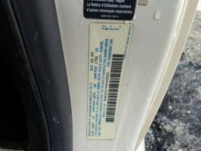 3VWCD31YX4M342661 - 2004 VOLKSWAGEN NEW BEETLE ყვითელი ფოტო 10