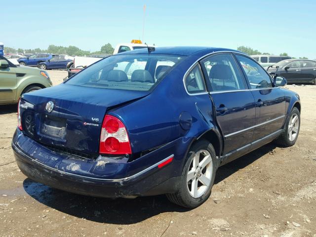 WVWTH63B04P252897 - 2004 VOLKSWAGEN PASSAT GLX BLUE photo 4