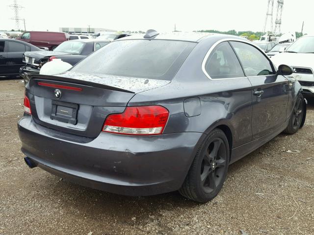 WBAUP73508VF08951 - 2008 BMW 128 I GRAY photo 4