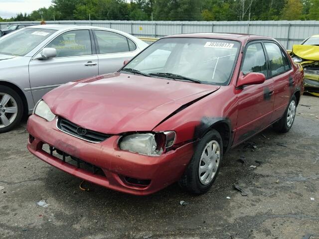 1NXBR12E02Z647390 - 2002 TOYOTA COROLLA CE RED photo 2