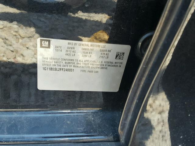 1G11B5SL2FF248851 - 2015 CHEVROLET MALIBU LS 黑色 照片 10