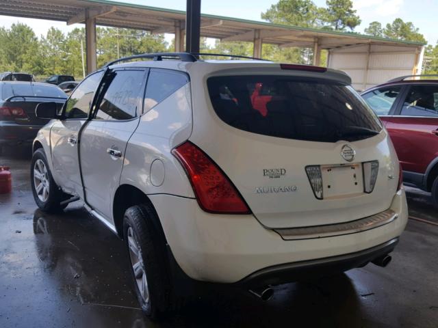 JN8AZ08T96W419399 - 2006 NISSAN MURANO WHITE photo 3