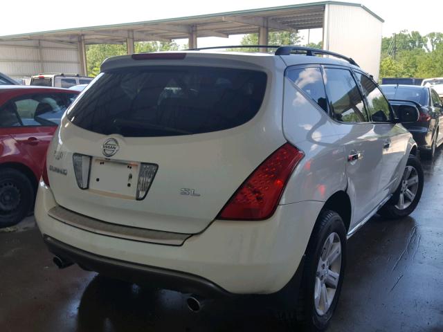 JN8AZ08T96W419399 - 2006 NISSAN MURANO WHITE photo 4