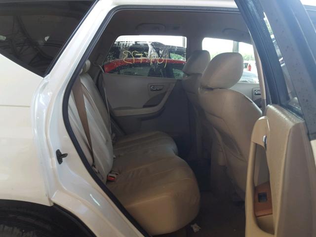 JN8AZ08T96W419399 - 2006 NISSAN MURANO WHITE photo 6