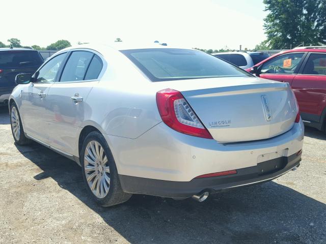 1LNHL9DK1DG603588 - 2013 LINCOLN MKS SILVER photo 3