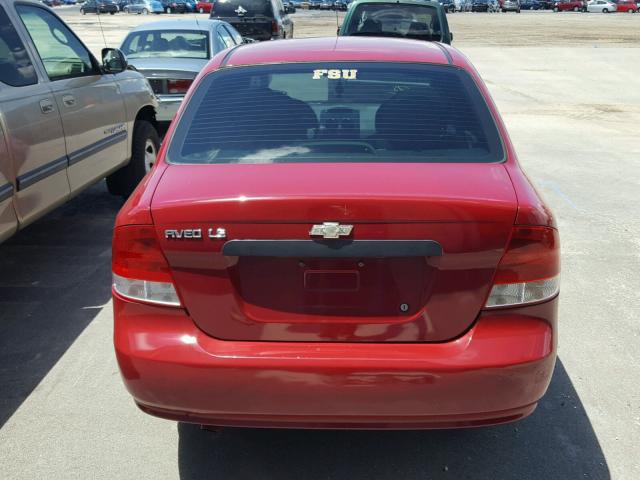 KL1TD52655B314021 - 2005 CHEVROLET AVEO BASE Rouge photo 10