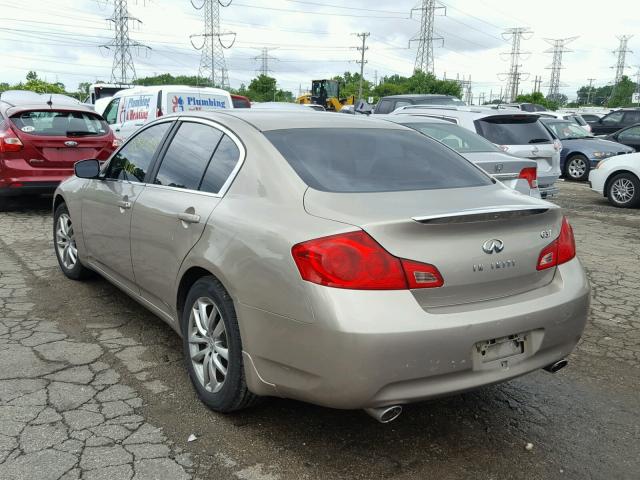 JNKCV61F89M353434 - 2009 INFINITI G37 BEIGE photo 3