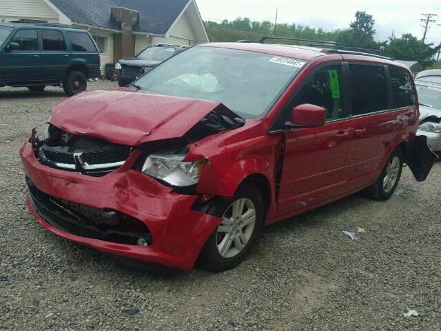 2C4RDGDG6DR644223 - 2013 DODGE GRAND CARA RED photo 2