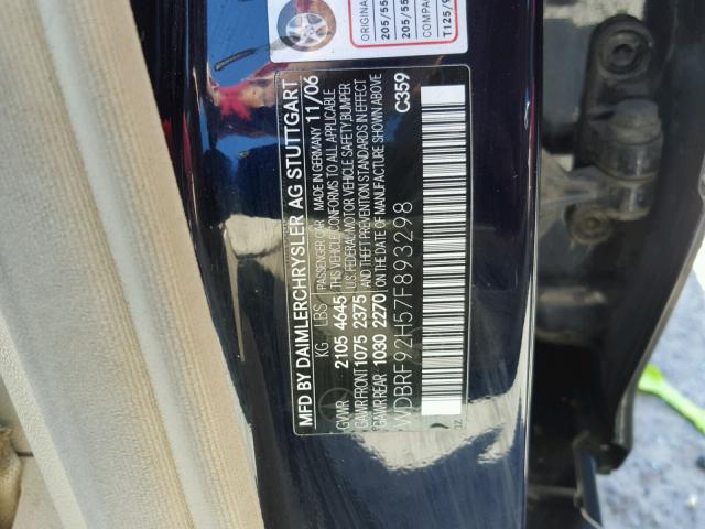 WDBRF92H57F893298 - 2007 MERCEDES-BENZ C 280 4MAT BLUE photo 10