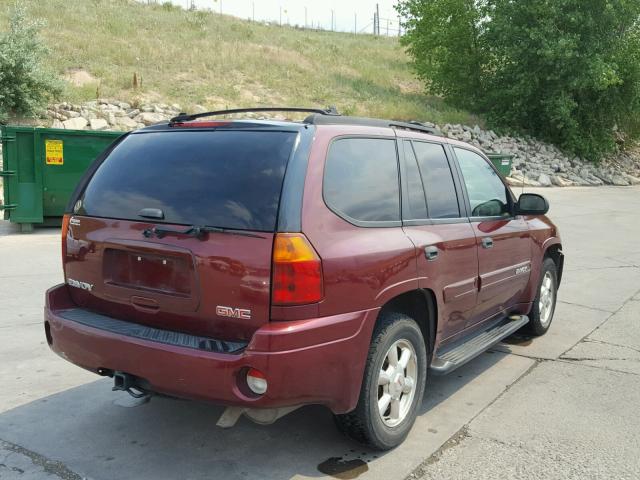 1GKDT13S542391639 - 2004 GMC ENVOY MAROON photo 4