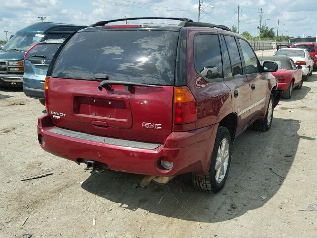 1GKDT13S272245140 - 2007 GMC ENVOY MAROON photo 4