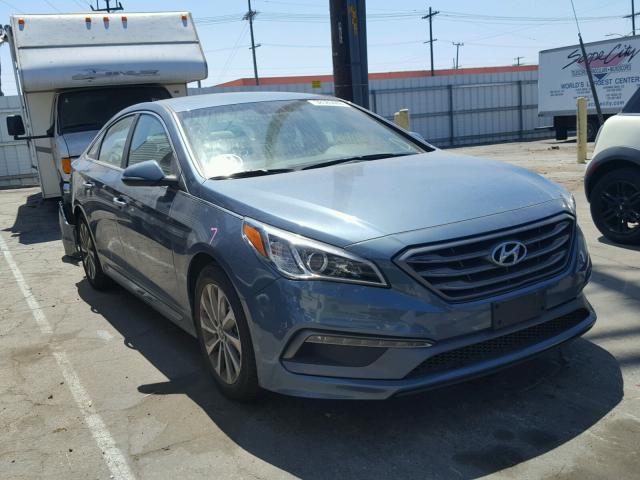 5NPE34AF8GH270601 - 2016 HYUNDAI SONATA SPO BLUE photo 1