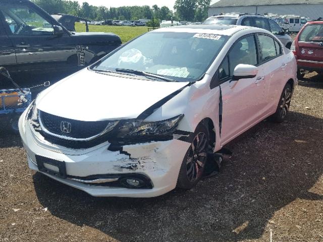 19XFB2F98EE049192 - 2014 HONDA CIVIC EXL WHITE photo 2