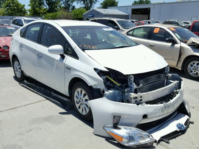 JTDKN3DP0C3029195 - 2012 TOYOTA PRIUS PLUG WHITE photo 1