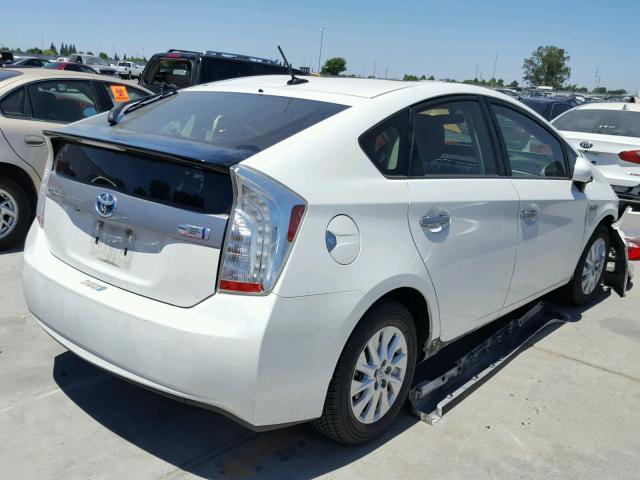 JTDKN3DP0C3029195 - 2012 TOYOTA PRIUS PLUG WHITE photo 4