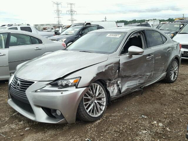 JTHCF1D26E5008190 - 2014 LEXUS IS SILVER photo 2