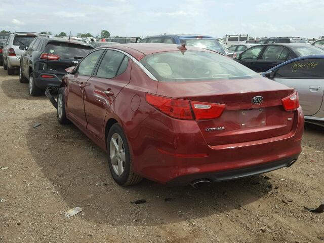 5XXGM4A78FG434096 - 2015 KIA OPTIMA LX MAROON photo 3