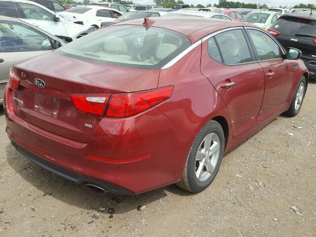 5XXGM4A78FG434096 - 2015 KIA OPTIMA LX MAROON photo 4