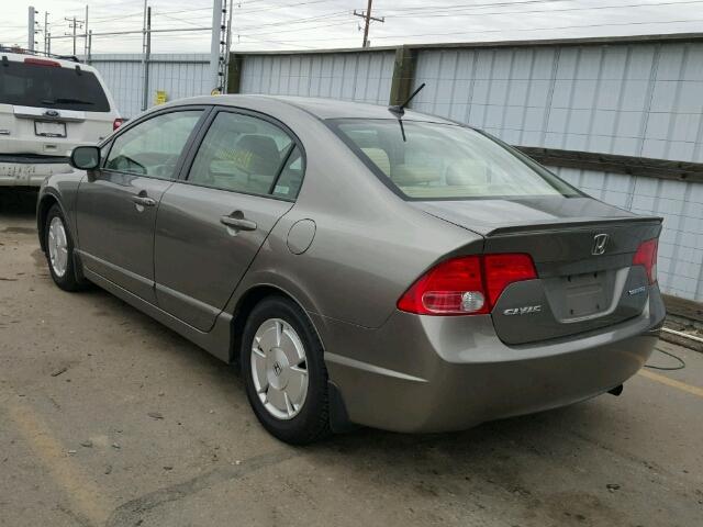 JHMFA36228S021495 - 2008 HONDA CIVIC HYBR GRAY photo 3