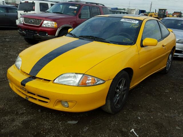 1G1JH12FX27317548 - 2002 CHEVROLET CAVALIER L YELLOW photo 2