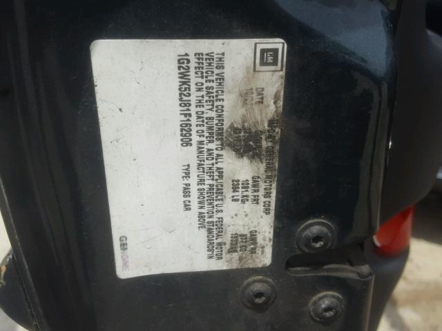 1G2WK52J81F162906 - 2001 PONTIAC GRAND PRIX GREEN photo 10