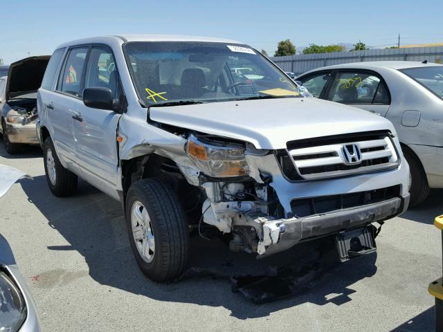 5FNYF18157B018848 - 2007 HONDA PILOT LX SILVER photo 1