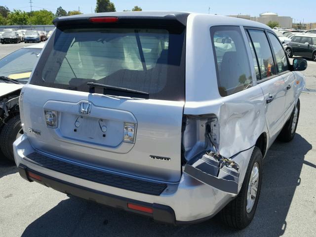 5FNYF18157B018848 - 2007 HONDA PILOT LX SILVER photo 4