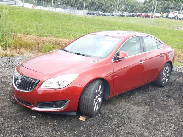 2G4GN5EX8E9273330 - 2014 BUICK REGAL PREM RED photo 2