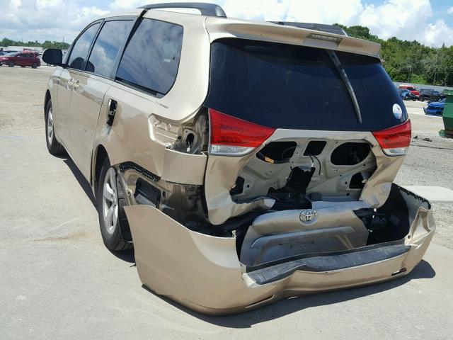 5TDKA3DCXBS002060 - 2011 TOYOTA SIENNA BAS GOLD photo 3