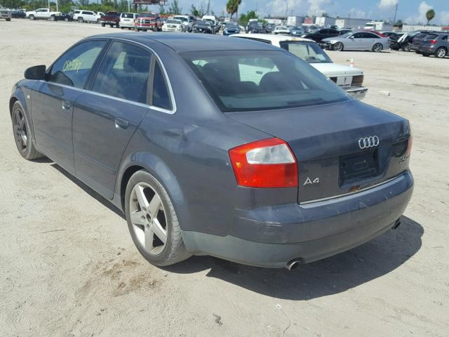 WAULT68EX2A154796 - 2002 AUDI A4 3.0 QUA GRAY photo 3