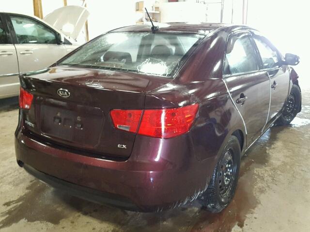 KNAFU4A29A5857487 - 2010 KIA FORTE PURPLE photo 4