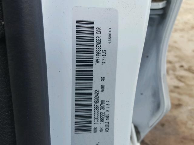 1C3CCCCB6FN602422 - 2015 CHRYSLER 200 C WHITE photo 10