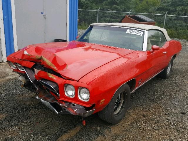 2D67T2P105390 - 1972 PONTIAC LEMANS SE ORANGE photo 2