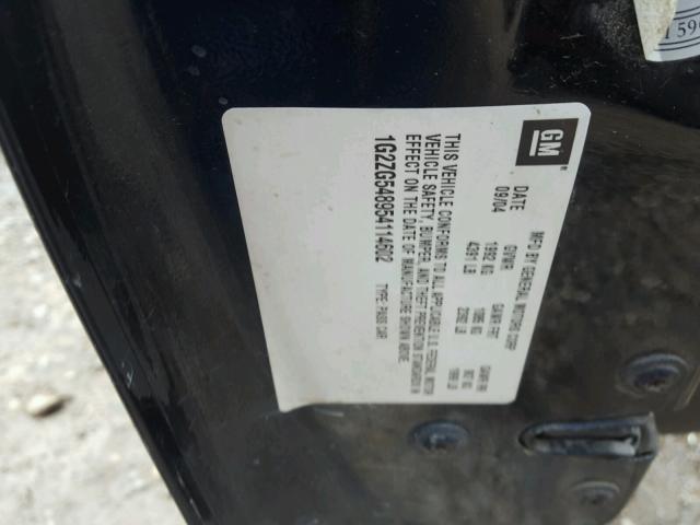 1G2ZG548954114602 - 2005 PONTIAC G6 BLACK photo 10