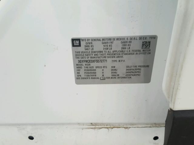 3GYFNCE3XFS572771 - 2015 CADILLAC SRX PERFOR 白色 照片 10