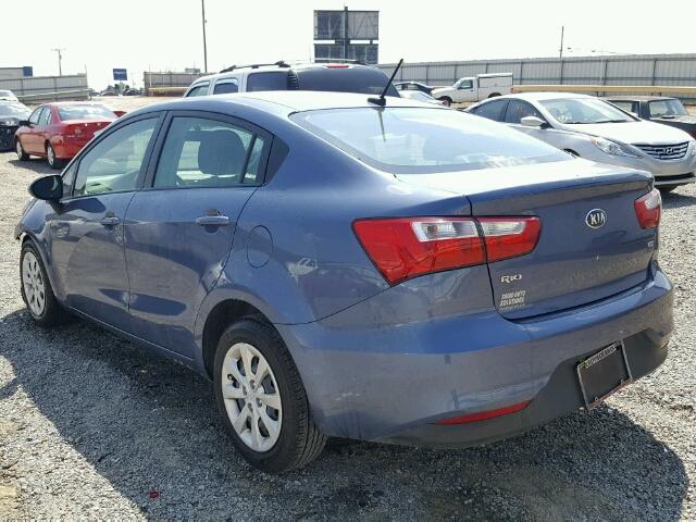KNADM4A35G6589752 - 2016 KIA RIO LX Կապույտ լուսանկար 3