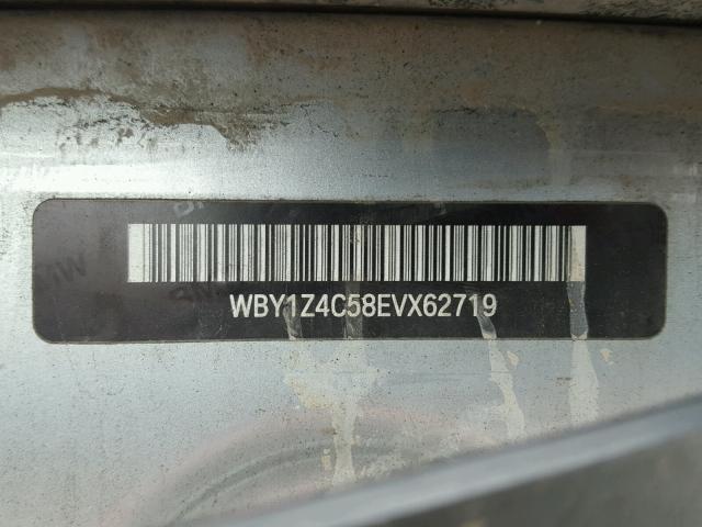 WBY1Z4C58EVX62719 - 2014 BMW I3 REX ვერცხლისფერი ფოტო 10