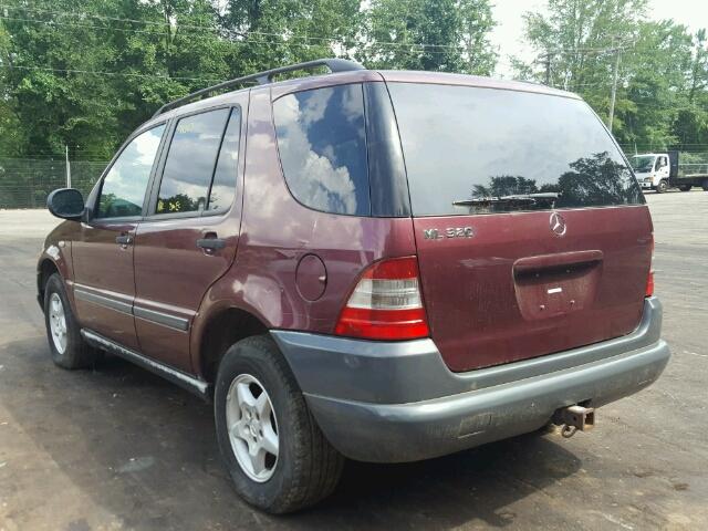 4JGAB54E2WA047398 - 1998 MERCEDES-BENZ ML 320 MAROON photo 3