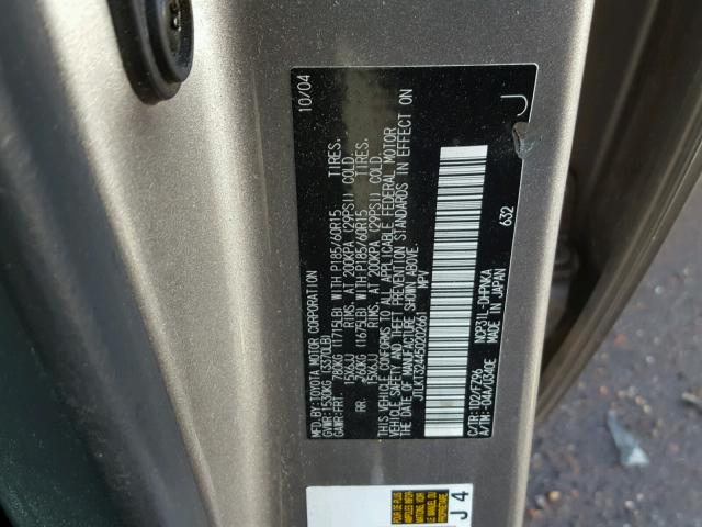 JTLKT324450202661 - 2005 TOYOTA SCION XB Gris foto 10