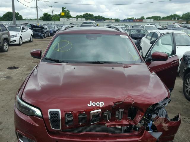 1C4PJMDN8KD165301 - 2019 JEEP CHEROKEE L MAROON photo 7