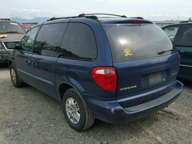 1B4GP45332B673664 - 2002 DODGE CARAVAN SP BLUE photo 3