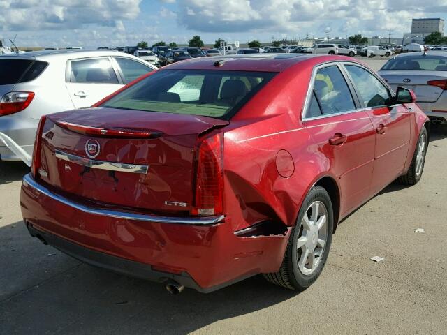 1G6DF577480204413 - 2008 CADILLAC CTS RED photo 4