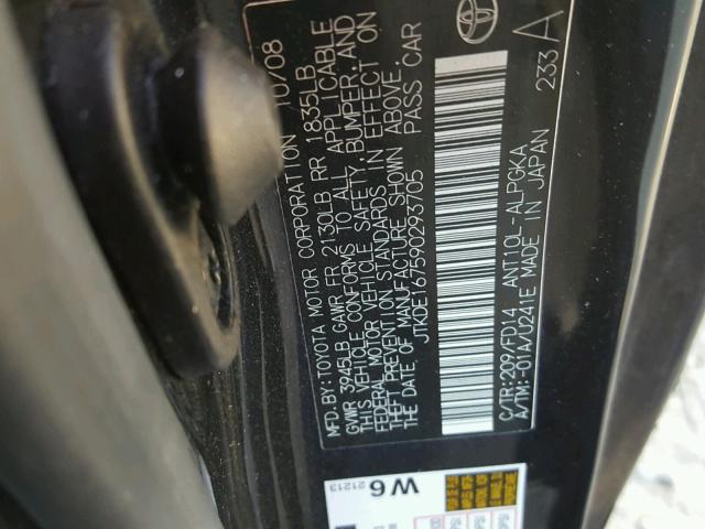JTKDE167590293705 - 2009 TOYOTA SCION TC 黑色 照片 10