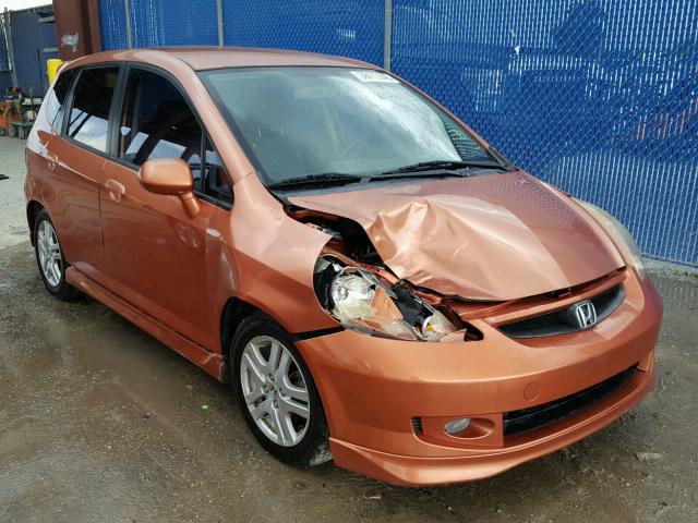 JHMGD37617S001752 - 2007 HONDA FIT S ORANGE photo 1