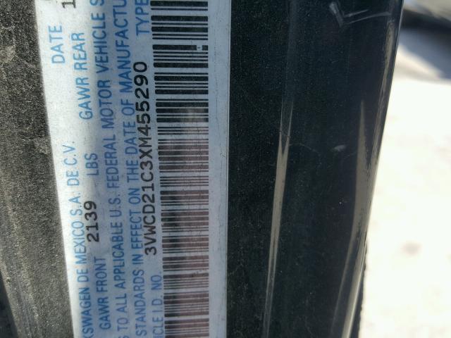 3VWCD21C3XM455290 - 1999 VOLKSWAGEN NEW BEETLE 黑色 照片 10